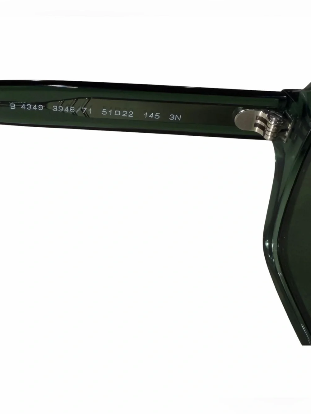 Burberry Dark Green Rectangular Sunglasses With Metal Accents